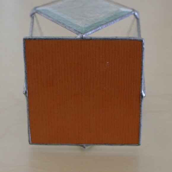 Vintage Clear Beveled Stained Glass Candle Holder/7" - Picture 6 of 6